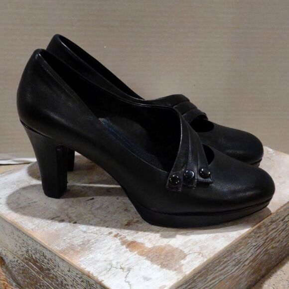 👍 Umberto raffini Size 38 Leather Mary Jane's Heels. A10 - Picture 2 of 5